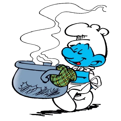 pitufo, pitufo cocinero, pitufos de glotón, personajes de pitufos, smurfs heroes cook