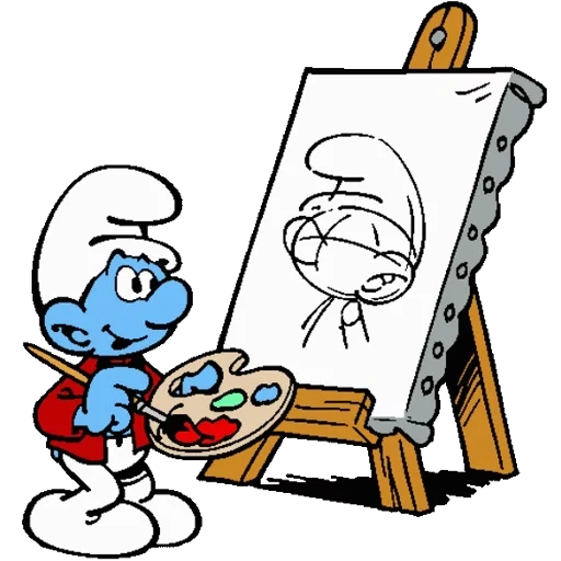 smurfs, smurfs, smurf artist, smurfs drawing, smurfs is an artist