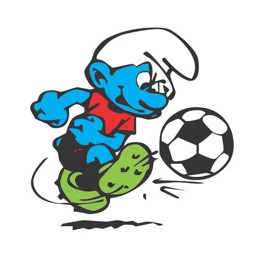 smurfs, futebol smurfs, adesivos smurfs, jogador de futebol smurfs, game of smurfs sports
