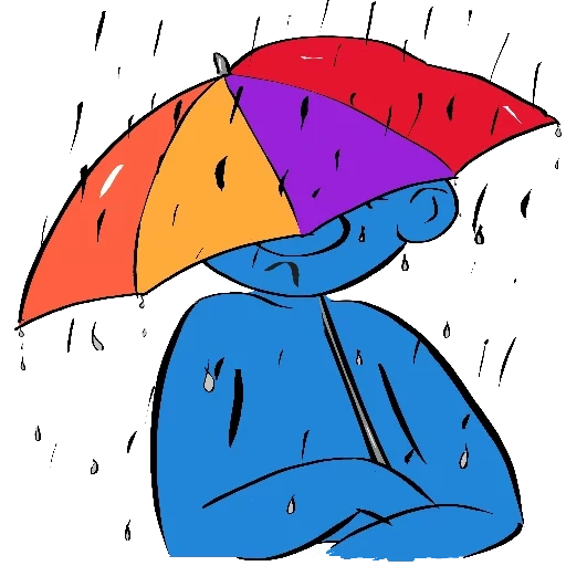 pluie, figure, illustration, pluie colorée, cartes de pluie