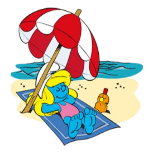 i puffi, smurfette, mare dei puffi, spiaggia dei puffi