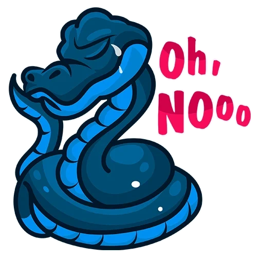 stiker telegram ular, snake blue steak, ikon ular, snake styker, stick snake