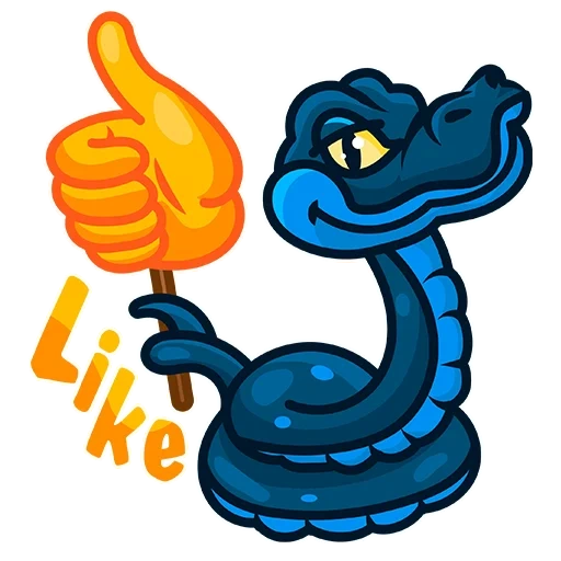 snake telegrams snake, snake blue sticker, sticker dengan ular, snake sticker, ular dari kartun