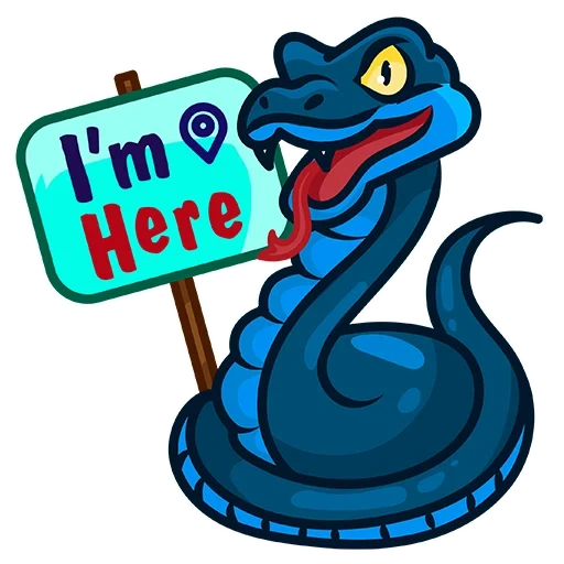 snake blue sticker, snake sticker, stiker telegram ular, ikon ular, stick a snake