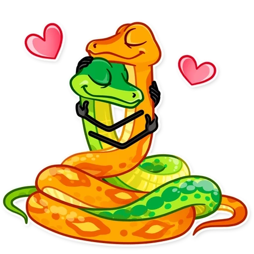 snake, the snake is beautiful, green snake cartoon