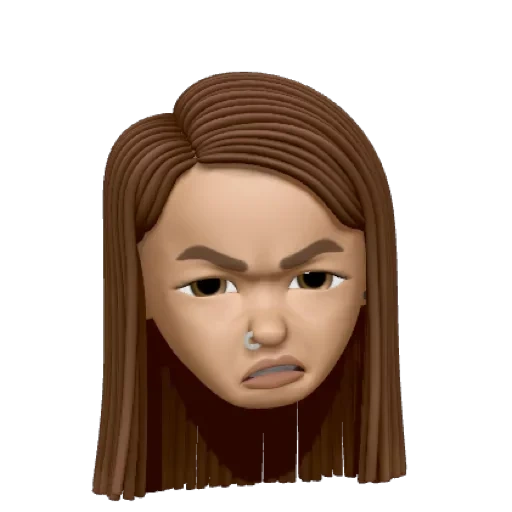 stiker untuk whatsapp, emoji girl dengan rambut coklat, emoji girl, emoji, memoji