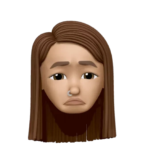 emoji girl aux cheveux bruns, autocollants pour whatsapp, emoji girl, emoji, memoji girl