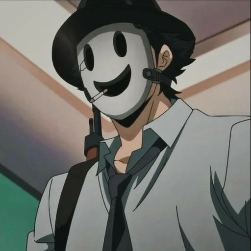 маска героя аниме, человек маске аниме, high rise invasion anime, tenkuu shinpan маска снайпер, мистер снайпер tenkuu shinpan