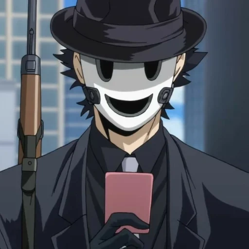 tenkuu shinpan, personagens de anime, anime de sniper musk, máscara de um atirador de anime, sr sniper tenkuu shinpan