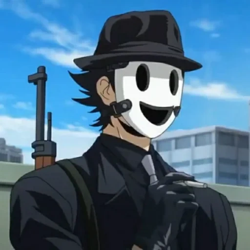 naruto, personajes de anime, hombre a la máscara anime, sr sniper tenkuu shinpan