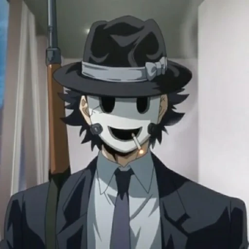 máscara de anime, personajes de anime, francotirador tenkuu shinpan, sniper de máscara shinpan tenkuu, sr sniper tenkuu shinpan