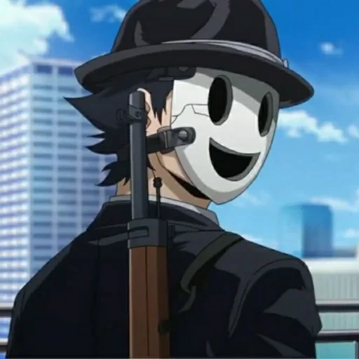 anime, аниме, high rise invasion, tenkuu shinpan маска снайпер, мистер снайпер tenkuu shinpan