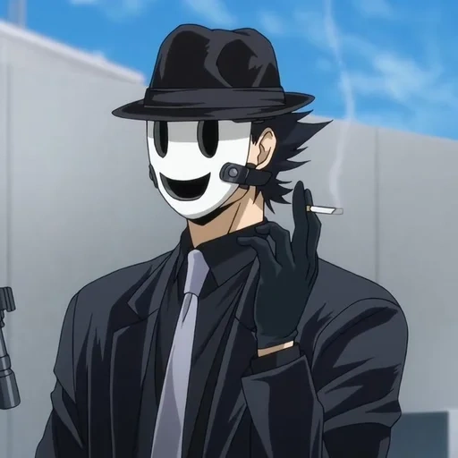 anime boy, cartoon character, men's mask animation, tianku xinpan sniper, sharpshooter mr tianku xinpan