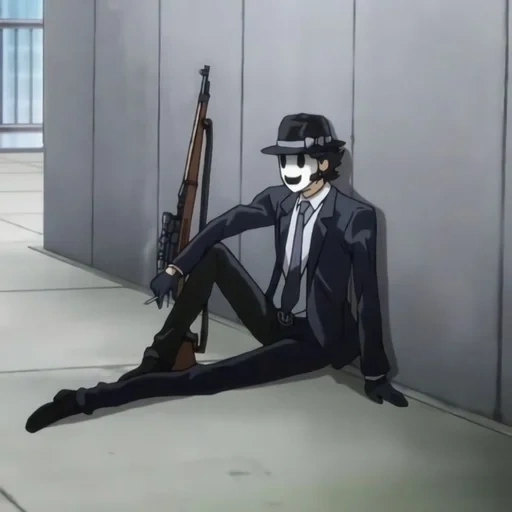 anime artistique, personnages d'anime, tenkuu shinpan mask sniper, m sniper tenkuu shinpan, tenkuu shinpan mask sniper cigarette
