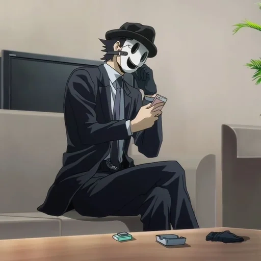 póster, personajes de anime, carteles japoneses, anime de butler negro, sniper de máscara shinpan tenkuu