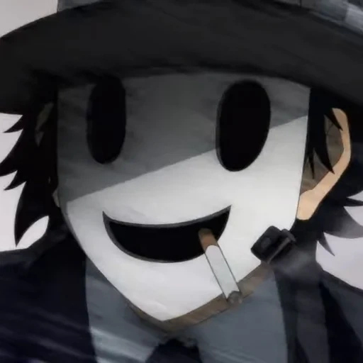 аниме, anime, человек, мальчик, tenkuu shinpan маска снайпер