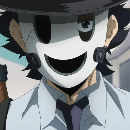 máscara de anime, anime dedin, personajes de anime, anime de máscara de francotirador, sniper de máscara shinpan tenkuu
