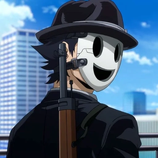 personagem de anime, invasão do paraíso de anime, sniper de máscara tianku new pan, atirador de elite sr tian cool new pan, sniper de máscara de invasão do céu
