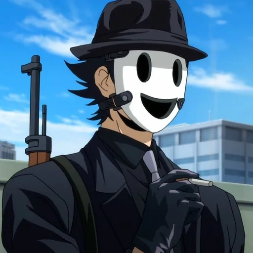 маски аниме, снайпер маска аниме, небесное вторжение аниме, мистер снайпер tenkuu shinpan, небесное вторжение маска снайпер