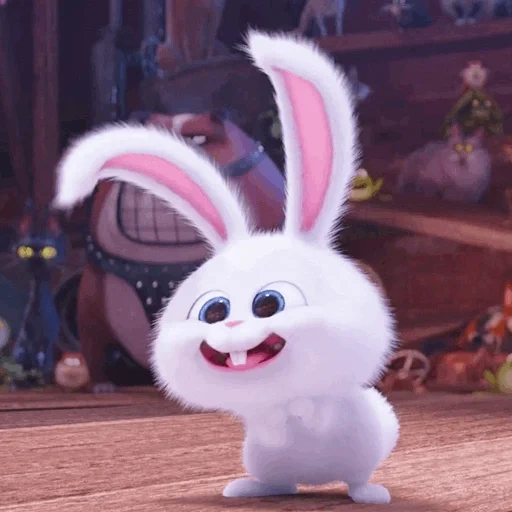 boule de neige de lapin, hare of cartoon secret life, la vie secrète des animaux de compagnie, petite vie des animaux de compagnie lapin, lapin snowball dernière vie des animaux de compagnie 1