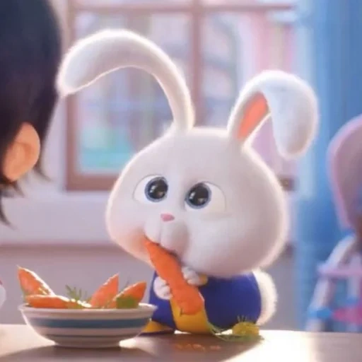 boule de neige de lapin, rabbit cartoon snowball, petite vie des animaux de compagnie lapin, vie secrète des animaux de compagnie 2 boule de neige, capitaine snowball secret life of pets 2