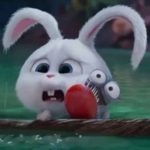 rabbit snowball, hare of cartoon secret life, hare of cartoon rabbit snowball, the secret life of pets hare, little life of pets rabbit