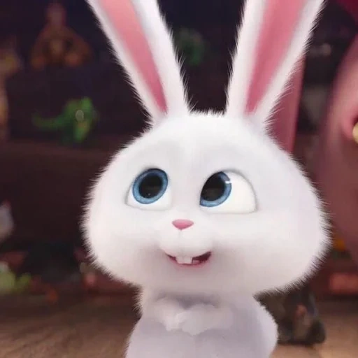 boule de neige de lapin, caricaturé lapin secret life, la vie secrète des animaux de compagnie, little life of pets bunny, petite vie des animaux de compagnie lapin