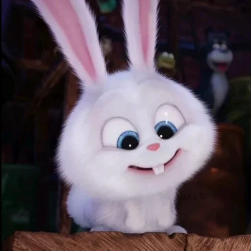 boule de neige de lapin, rabbit de dessin animé, cartoon bunny secret life, la vie secrète des animaux de compagnie kro, dernière vie des animaux de compagnie rabbit snowball