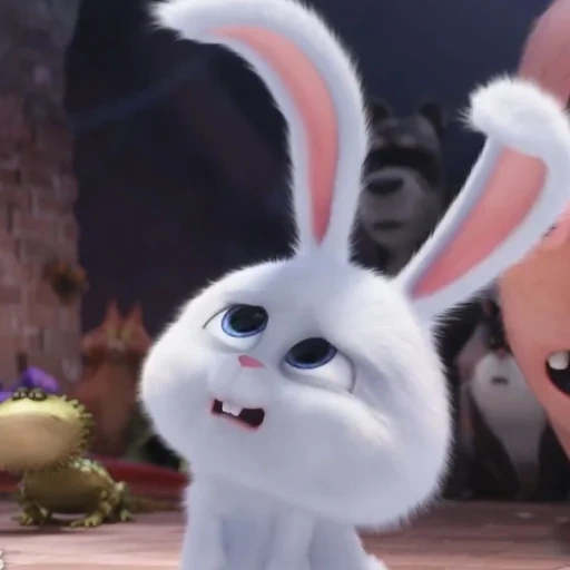 snowball di coniglio, lepre della vita segreta dei cartoni animati, vita segreta del coniglio dei cartoni animati, little life of pets rabbit, rabbit snowball last life of pets 1