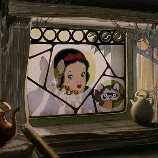 putri salju, jendela putih salju, perusahaan walt disney, snow white 7 gnomes 1937, snow white seven dwarfs 1937