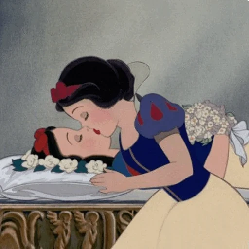 дисней белоснежка, диснеевские принцессы, the walt disney company, белоснежка спящая красавица, дисней белоснежка принц целует