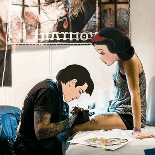 tatuaggio di, salone del tatuaggio, tattoo studio, tatuaggio su una ragazza, tattoo girl