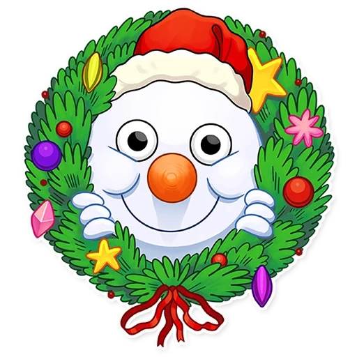 snowman, snowmen, new year's wreath, stickers funny snowmen