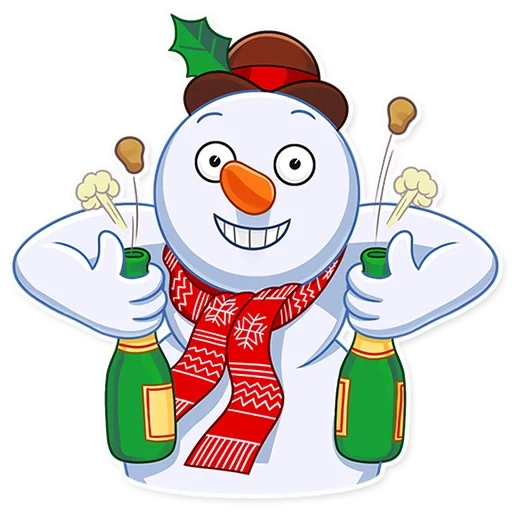 snowman, new year, snowman, the snowman is cheerful