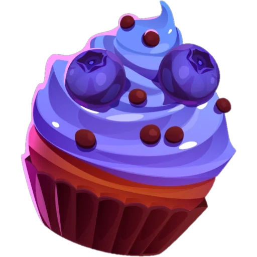 kue, cexi arta fsh, cupcake blueberry, cupcake kartun, capcake black currant