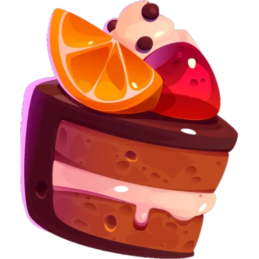 клипарт, десерты, сладости, тортик мультяшный, морковный тортик мультяшный