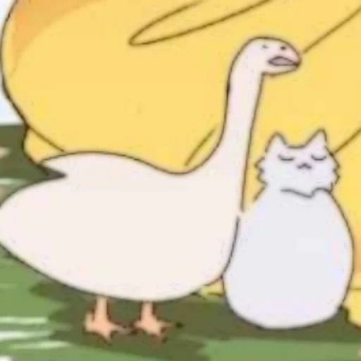 cat, goose, duck, goose 2d, anime goose