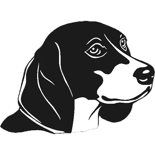 bigl logo, bigl dog, bigl sticker, auto bigl sticker, black and white emblem beagle
