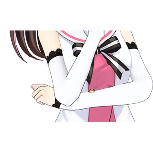 kizuna ai, anime girl, i personaggi degli anime, hai domo coa bianco, anime sulla ragazza animata