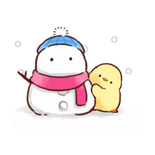 pupazzo di neve kawai, gel morbido e cute, dolore addominale morbido, chicken penguin morbido cick