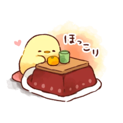 kawaii, kavai duck, cute drawings, soft and cute chick, dear drawings are cute
