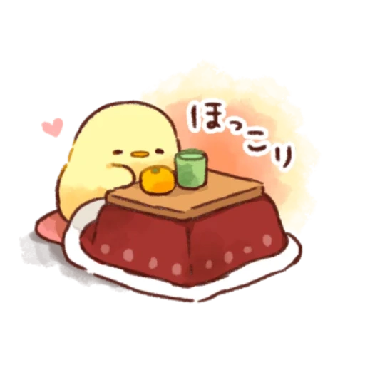 kawai, canard de kawai, un joli motif, soft and cute chick, les jolis motifs sont mignons