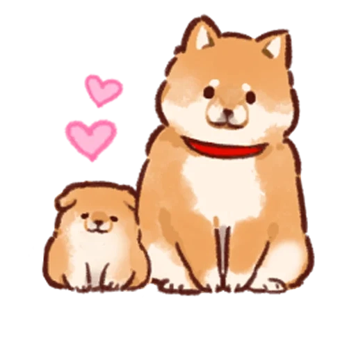 chien, les animaux sont mignons, dessins kawaii mignons, siba inu dessin mignon, les animaux sont des dessins mignons