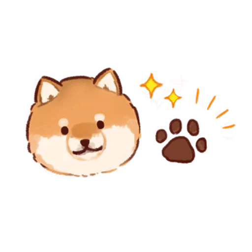 cão, cão de madeira, shiba inu, animal fofo, ilustração fofa