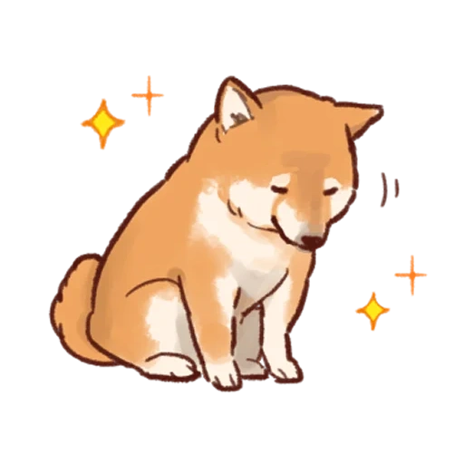 shiba inu, les dessins sont mignons, les animaux sont mignons, siba inu dessin mignon, les animaux sont des dessins mignons