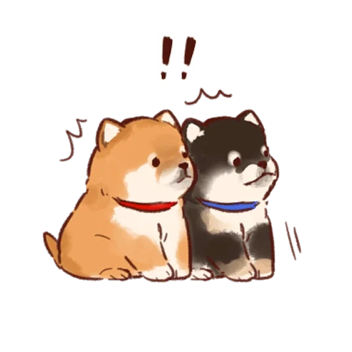 animals, shiba inu, japanese akita, cute kawaii drawings, animals are cute drawings