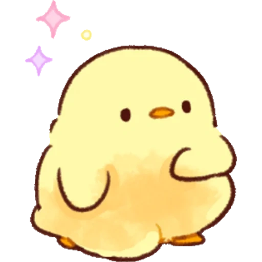 chick, pola yang indah, hewan lucu, lukisan kawai yang lucu, soft and cute chick