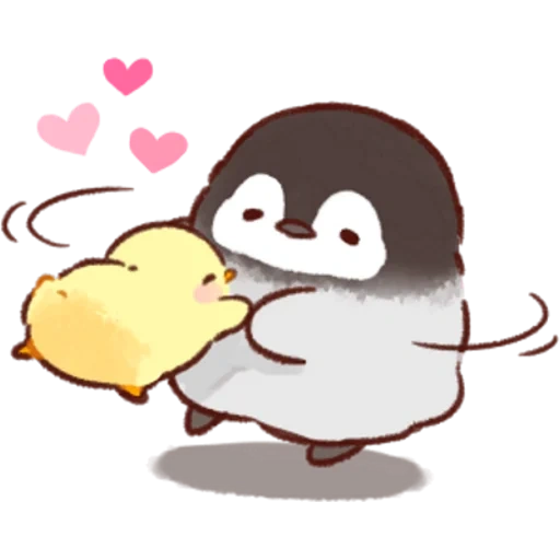 les jolis motifs sont mignons, soft and cute chick, pingouin mignon modèle, pingouin chicken mengyi, canard doux mignon poussin amour