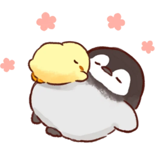 soft e cute chick, frango pinguim, pato fofo frango amor, pinguim de galinha fofo cick