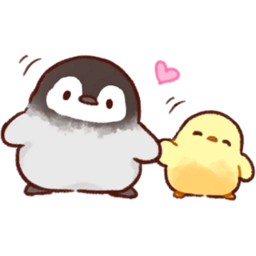 chicken is cute, soft and cute chick, panda chicken love, penguin chicken cute art, chicken penguin soft cute cick